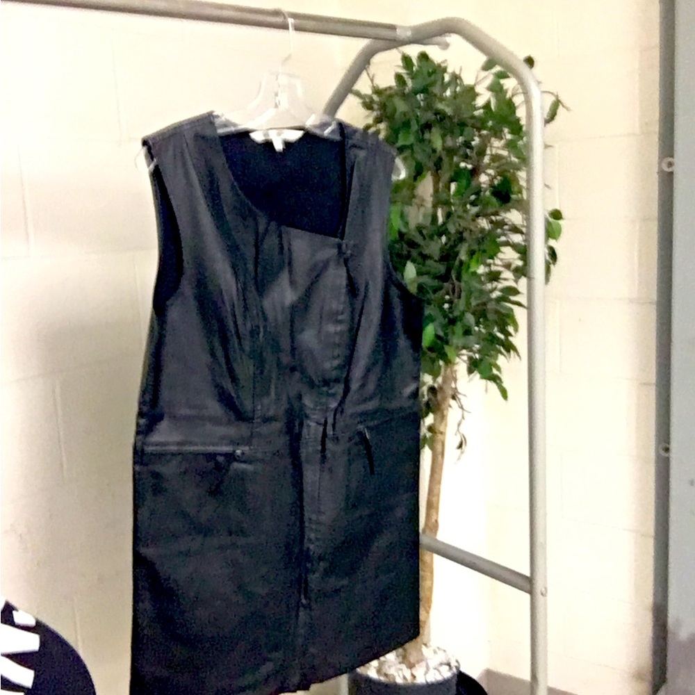 Max Studio Dress ( Faux Leather) ( Black) ( L)